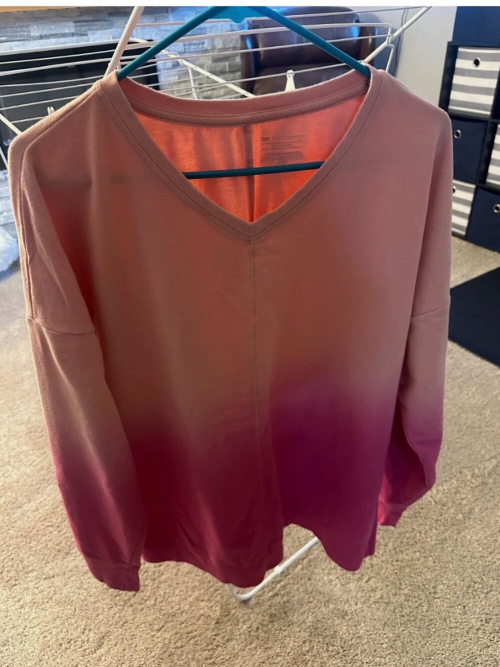 Tek Gear Ombre Fade Sweatshirt- Pink- Large